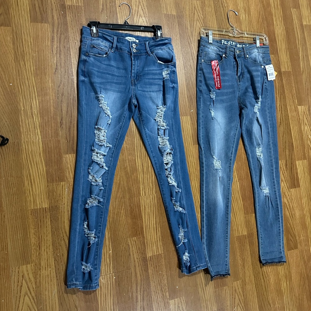 2 pr Sz 7 Rue 21 and Pastel Jeggings one NWT and one NWOT